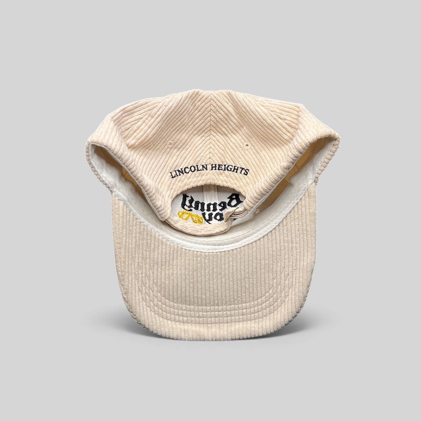 Benny Boy Brewing Lincoln Heights Corduroy Strapback Hat – Cream