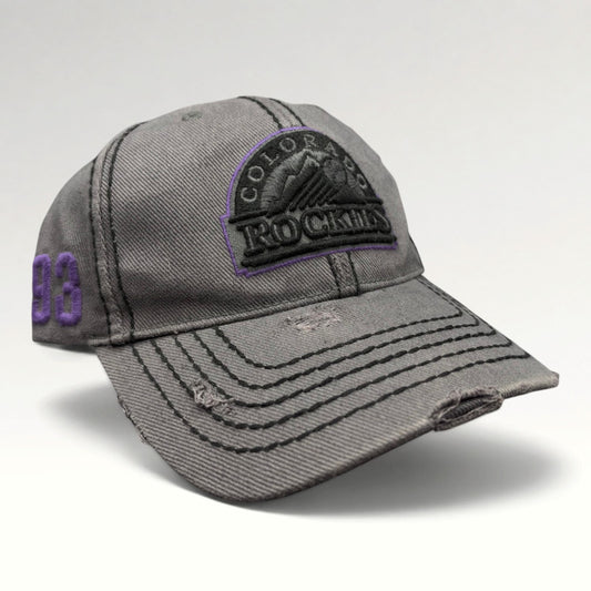 Colorado Rockies '47 Twins Modern Distressed Strapback Hat photo 2