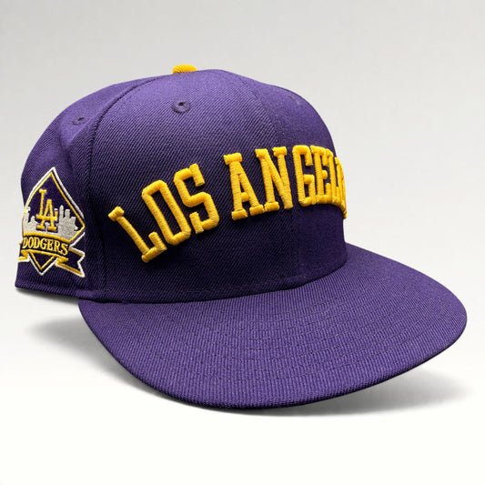 Los Angeles Dodgers Purple Gold New Era 59FIFTY Fitted Hat 7 3/8, photo 2