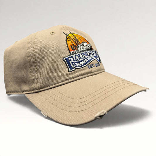 Flounder's Chowder House Distressed Strapback Hat, photo 2