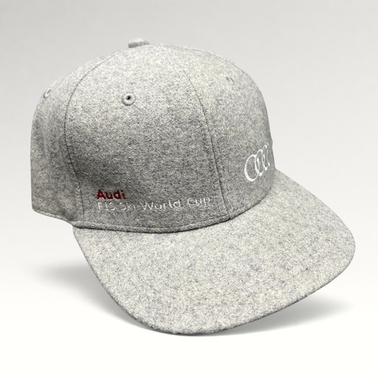 Raree Finds gray felted wool-blend Audi FIS Alpine World Cup snapback hat with embroidered rings and logo