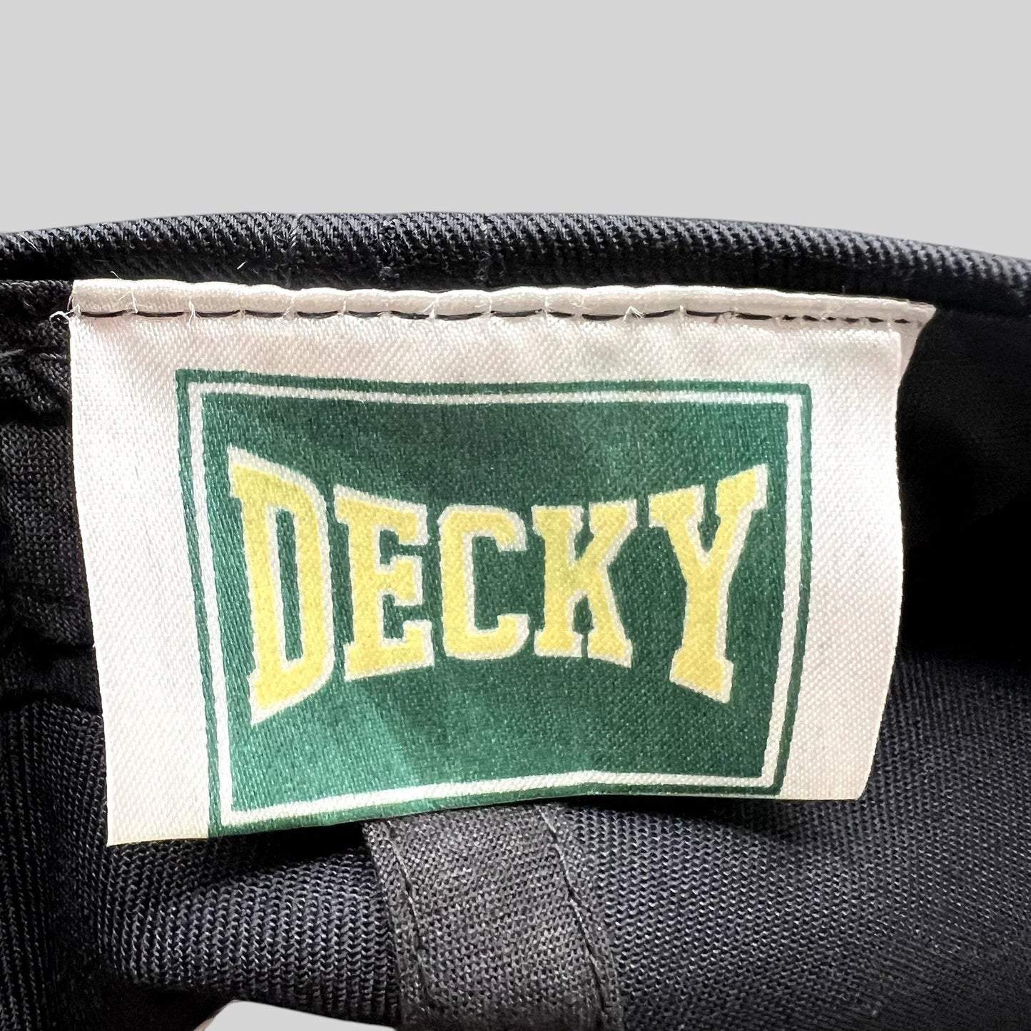 Raree Finds vintage Decky brand label inside a 1997 Holyfield vs Tyson boxing snapback hat