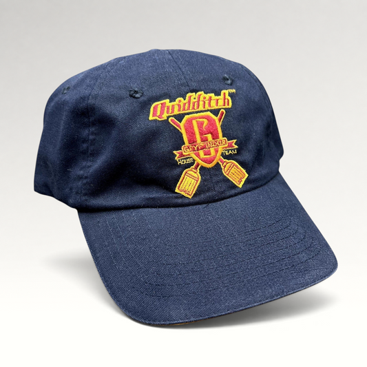 Raree Finds vintage navy blue Harry Potter Gryffindor Quidditch Team strapback hat with red and gold embroidery