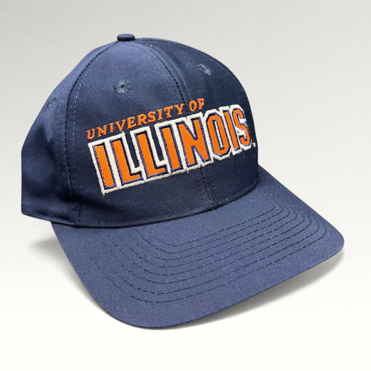 Raree Finds vintage University of Illinois Sports Specialties navy cotton snapback hat with orange embroidered logo