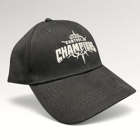 Raree Finds black Marvel Contest of Champions gaming snapback hat with white embroidered logo and green undervisor