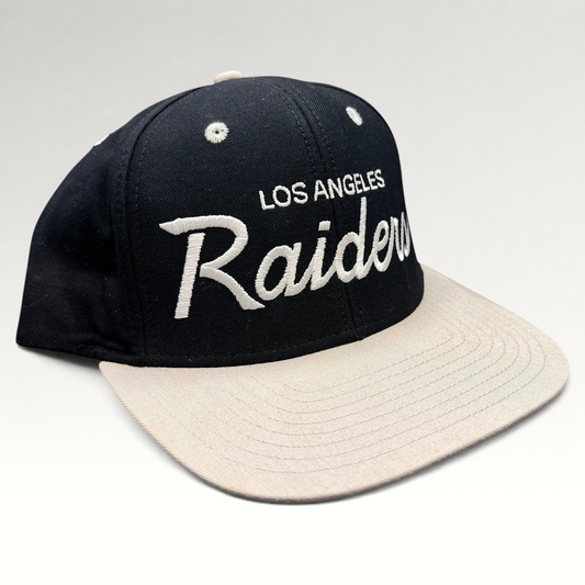 Raree Finds Reebok NFL Vintage Collection Los Angeles Raiders black and grey script snapback hat