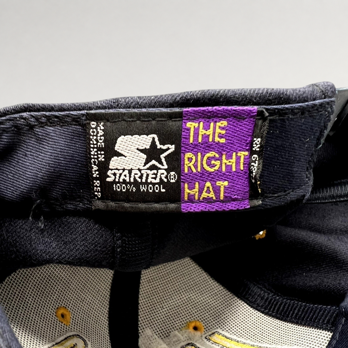 Raree Finds vintage Starter The Right Hat label inside a navy wool UCLA Bruins snapback cap