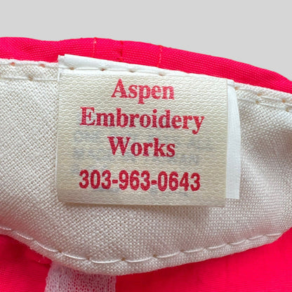 Vintage 1993 Aspen Air Show Snapback Hat Neon Red Jets Cap USA