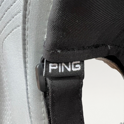 Raree Finds PING golf hat featuring a black strapback closure with a white embroidered PING logo tag