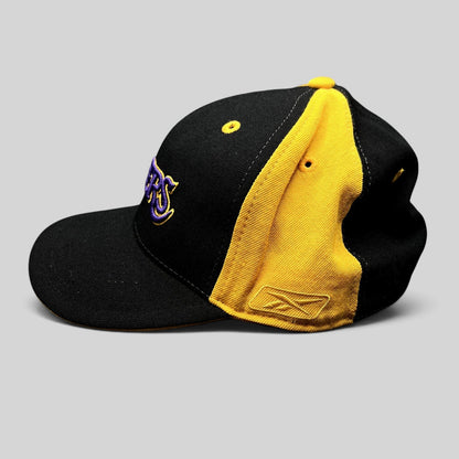Vintage Reebok Los Angeles Lakers Fitted Hat 7 3/8 NBA Black Gold