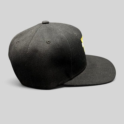 Monster Jam Logo Snapback Hat Black Yellow Embroidered Motorsports Cap