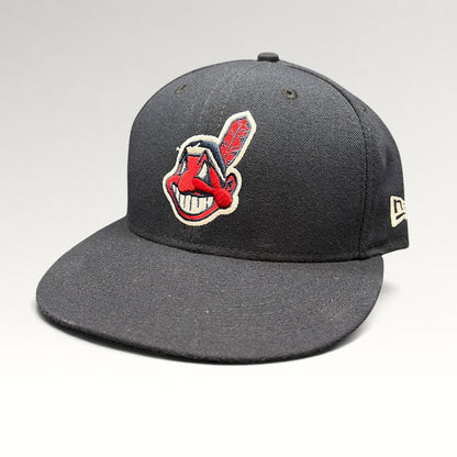 Cleveland Indians Chief Wahoo fitted cap, front left angle