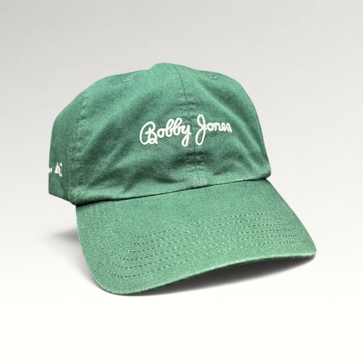 Green Bobby Jones hat, angled front view