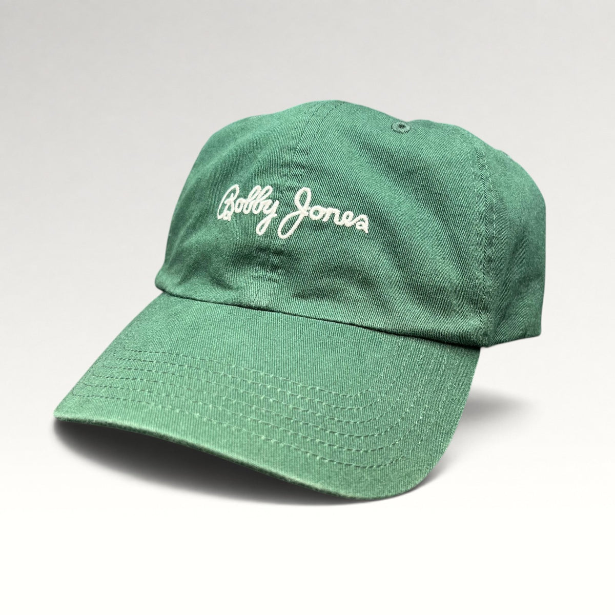 Green Bobby Jones hat, opposite front view