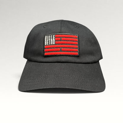 Bille Beino Modern Black Red Flag Patch Strapback Hat, photo 1