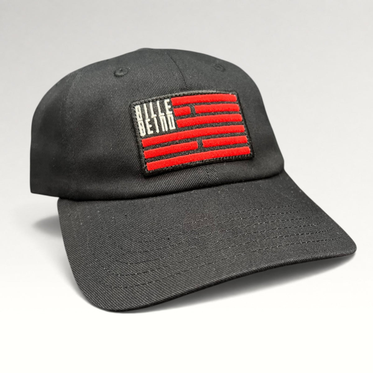 Bille Beino Modern Black Red Flag Patch Strapback Hat, photo 2