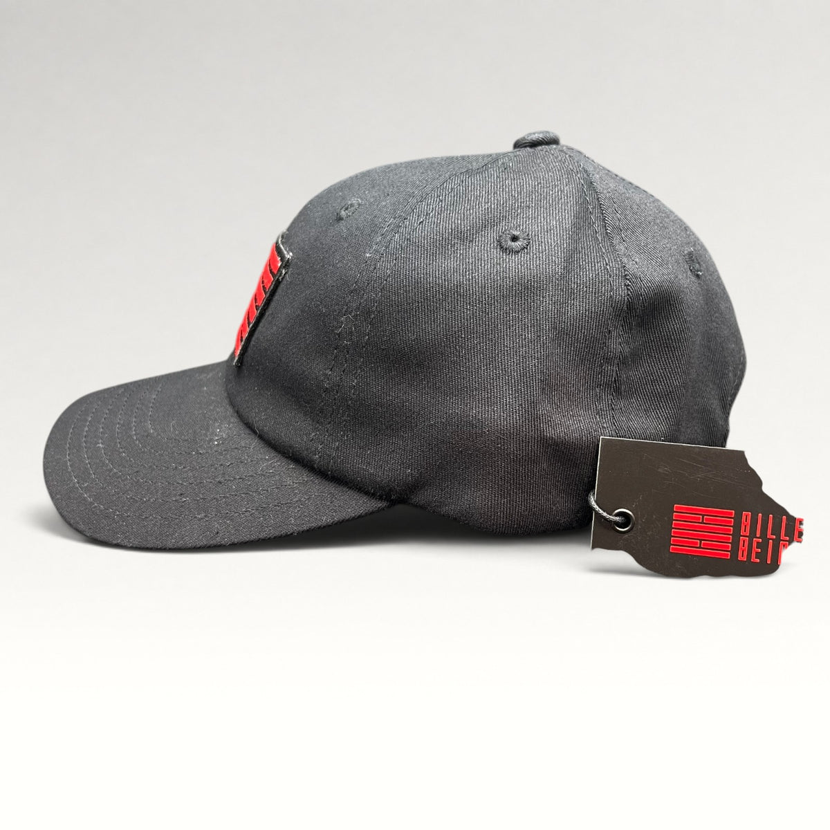 Bille Beino Modern Black Red Flag Patch Strapback Hat, photo 4