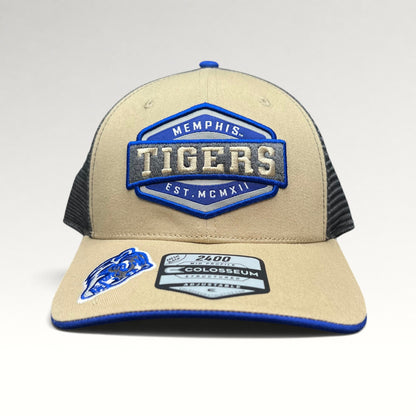 Memphis Tigers Colosseum 2400 Tan Trucker Snapback Hat, photo 1