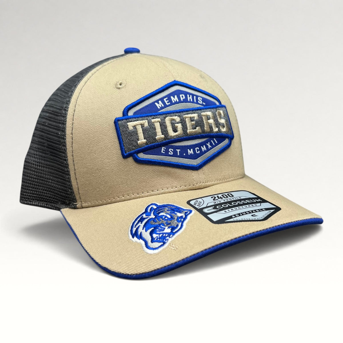 Memphis Tigers Colosseum 2400 Tan Trucker Snapback Hat, photo 2