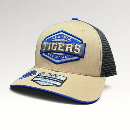 Memphis Tigers Colosseum 2400 Tan Trucker Snapback Hat, photo 3