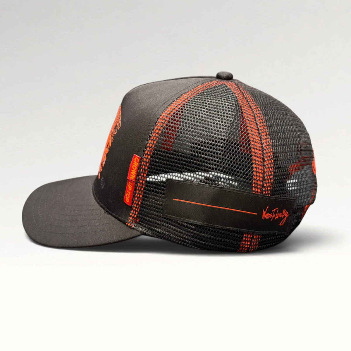 Dungeon Forward Words to Live By Abundance x Stealth Black Trucker Hat, photo 4