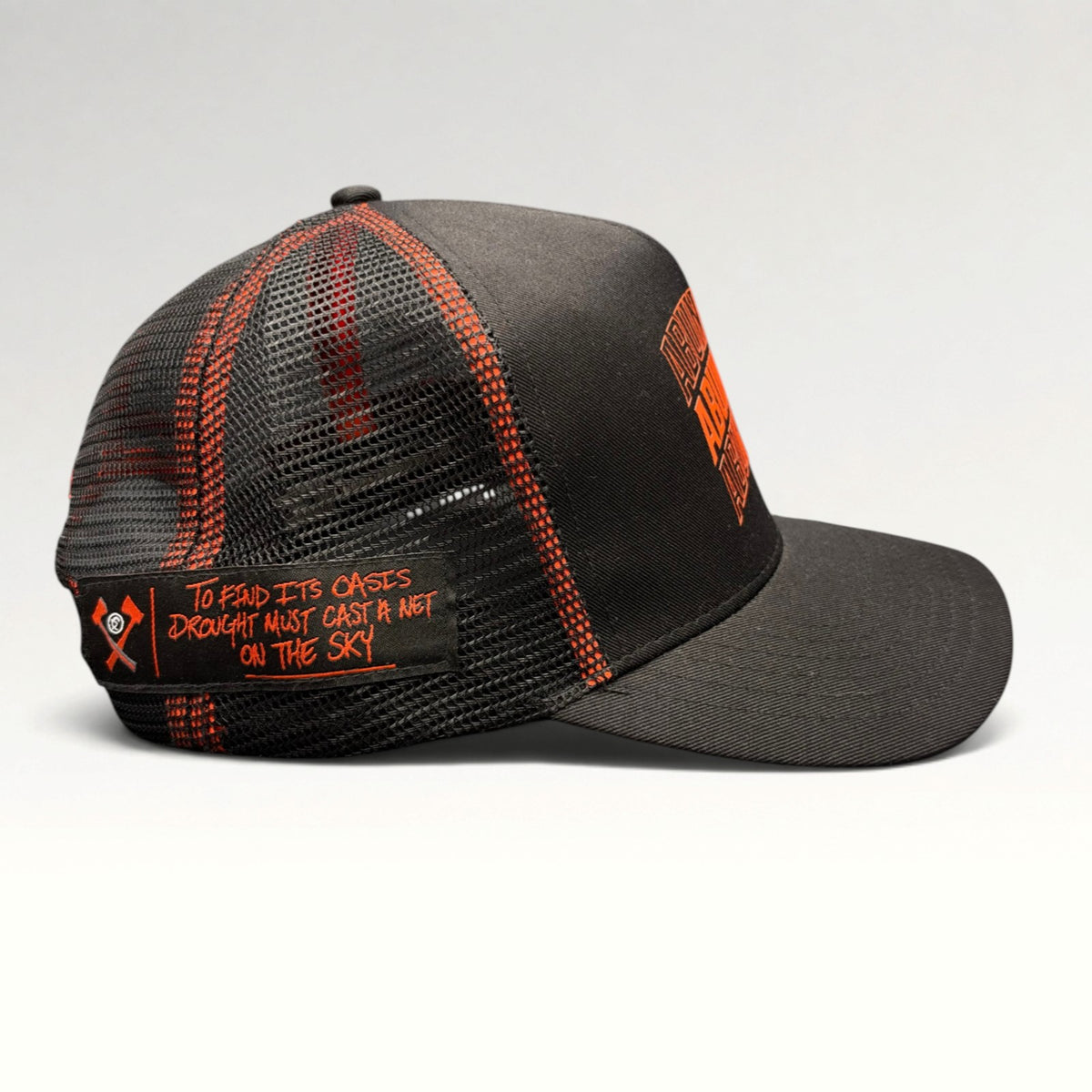 Dungeon Forward Words to Live By Abundance x Stealth Black Trucker Hat, photo 5