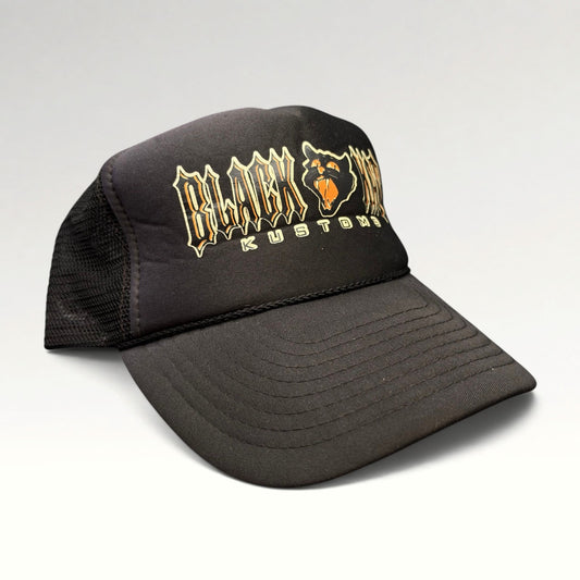 Black Kat Kustoms Nissun 2000s Snapback Trucker Hat photo 2