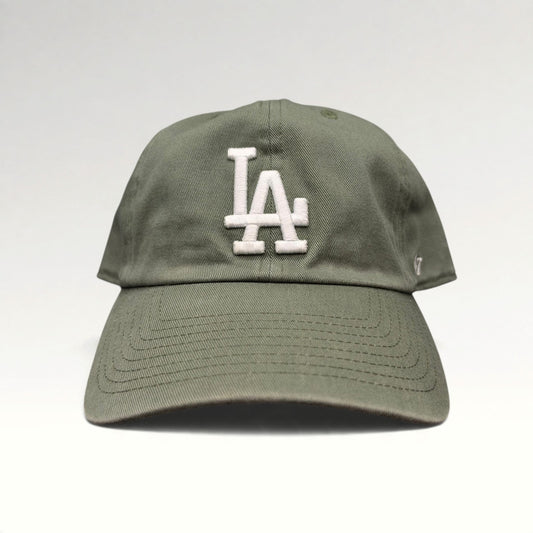 Los Angeles Dodgers '47 olive strapback hat front