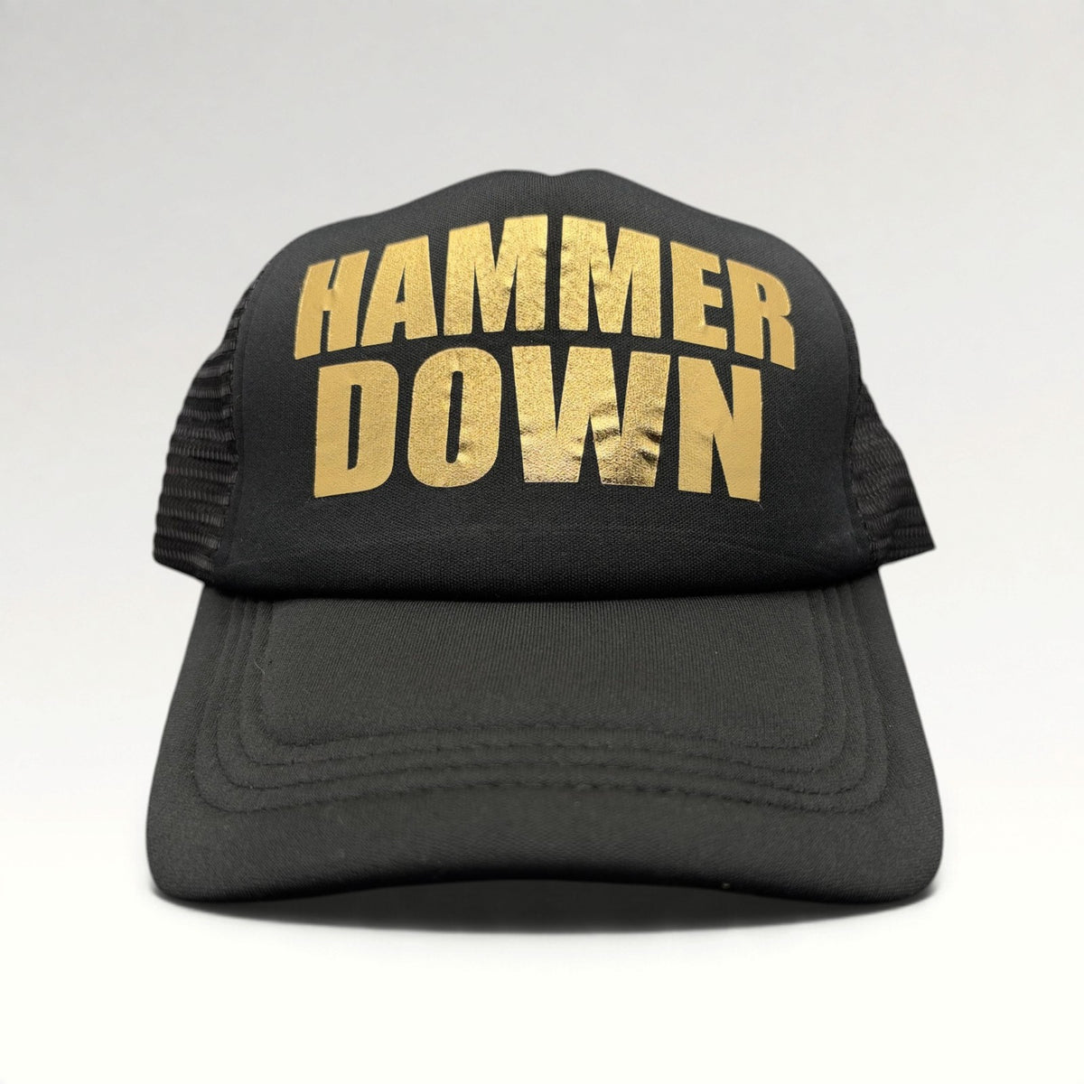 Hammer Down Gold Graphic Trucker Snapback Hat photo 1