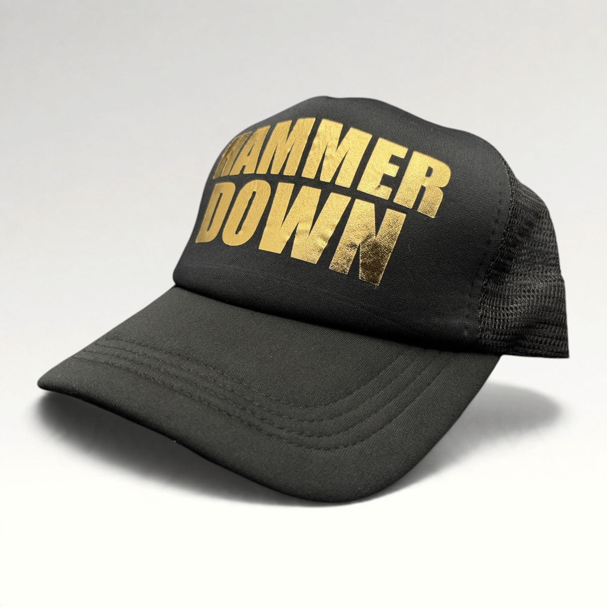 Hammer Down Gold Graphic Trucker Snapback Hat photo 3