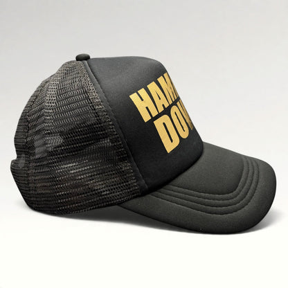 Hammer Down Gold Graphic Trucker Snapback Hat photo 5