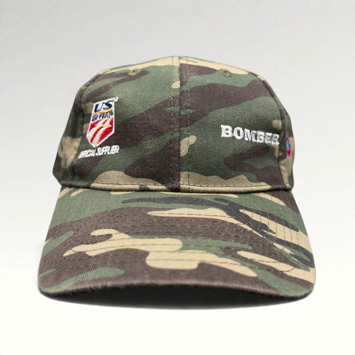 US Ski Team Bomber Vintage Camouflage Strapback Hat front