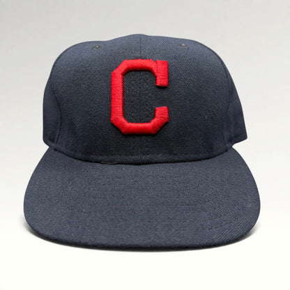 Cleveland Indians Block C New Era 59FIFTY Fitted Hat Size 7 1/8 front
