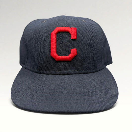 Cleveland Indians Block C New Era 59FIFTY Fitted Hat Size 7 1/8 front