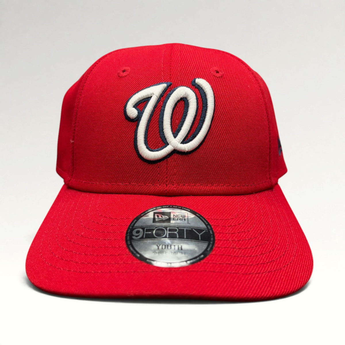 Washington Nationals New Era 9FORTY Youth Strapback Hat front