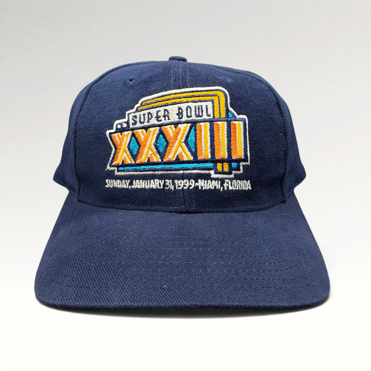 Super Bowl XXXIII Miami 1999 Logo 7 Snapback Hat