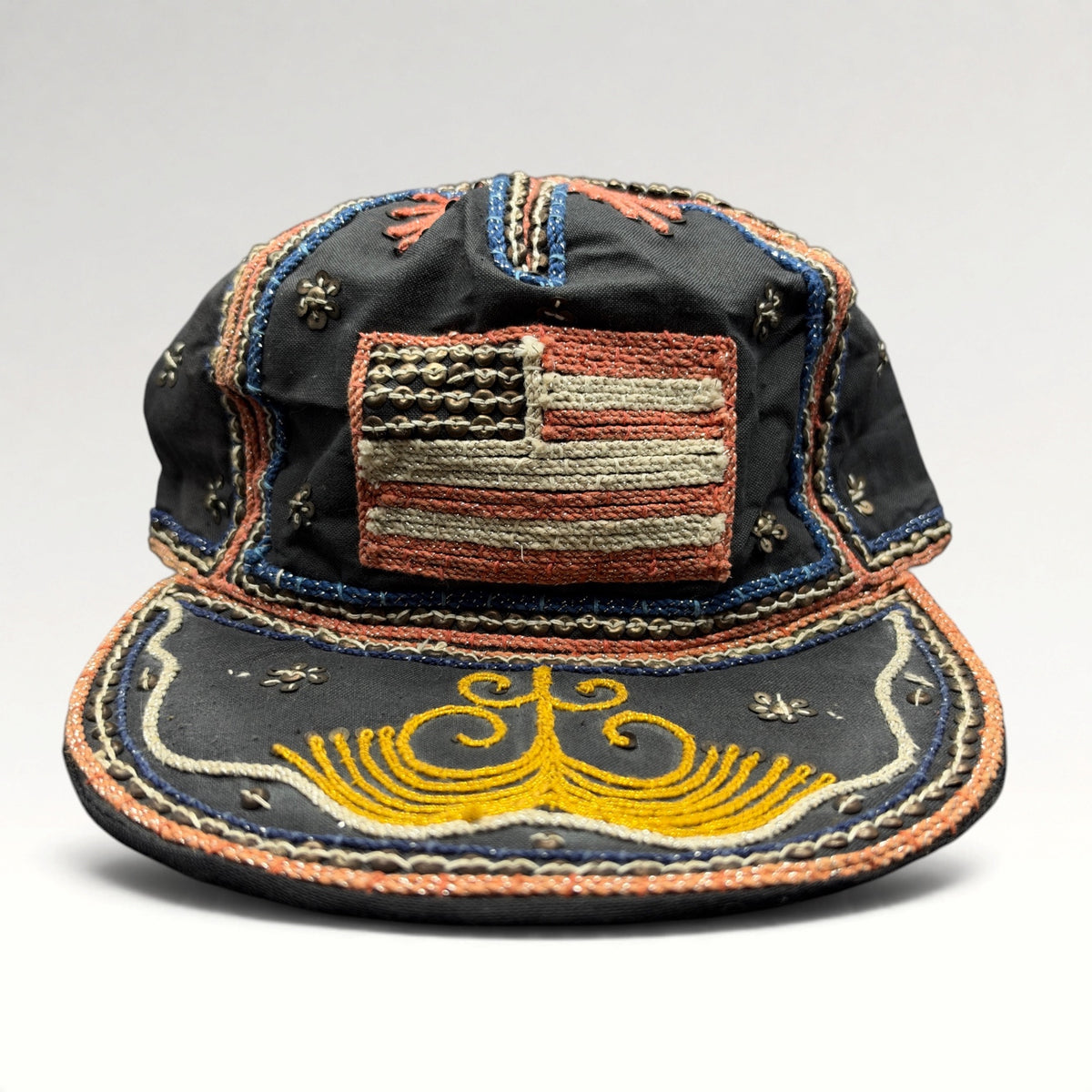 American Flag Handmade Burma Myanmar Vintage 1980s Fitted Hat OS, photo 1