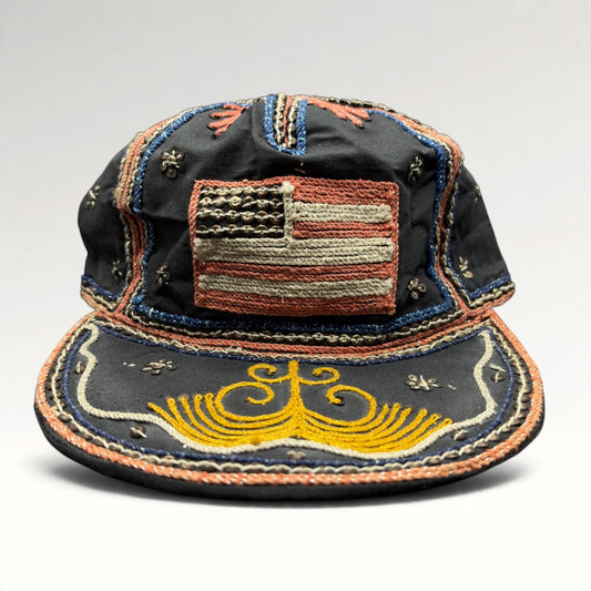American Flag Handmade Burma Myanmar Vintage 1980s Fitted Hat OS, photo 1