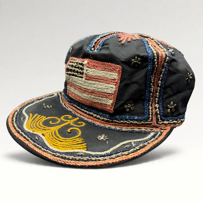 American Flag Handmade Burma Myanmar Vintage 1980s Fitted Hat OS, photo 3