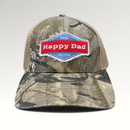Happy Dad Hard Seltzer Camo Snapback Trucker Hat, photo 1