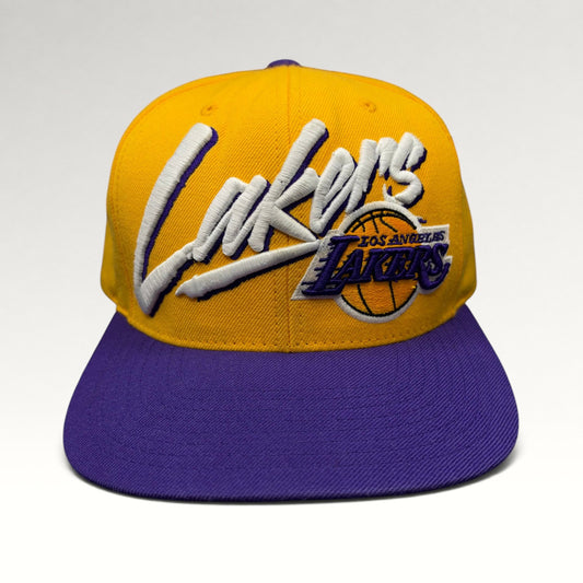 Los Angeles Lakers Mitchell & Ness Script Snapback Hat view 1