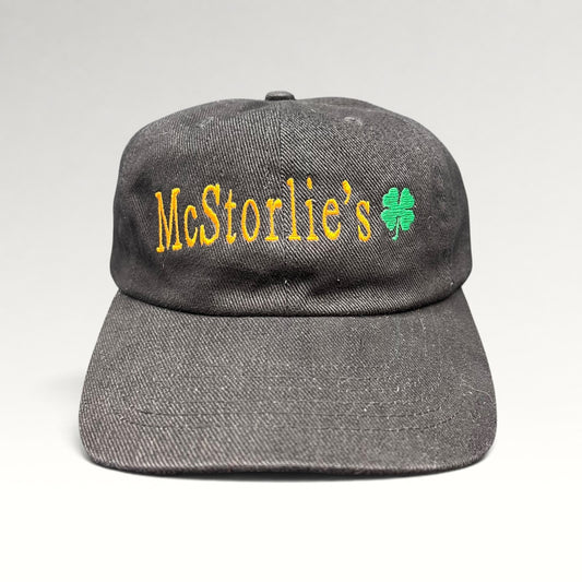 McStorlie's Irish Pub Aspen Colorado black strapback hat, front view