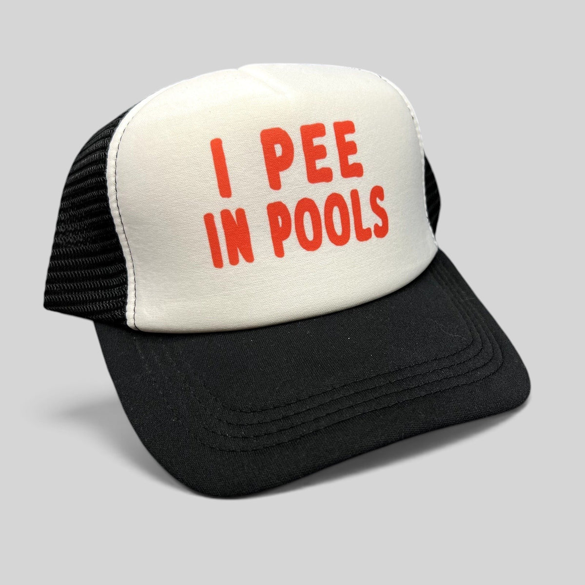 I Pee In Pools Funny Trucker Snapback Hat Novelty Humor Cap