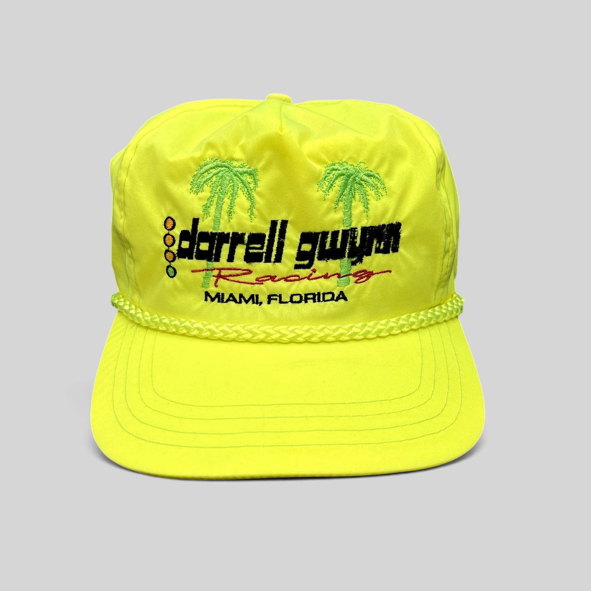 Vintage Darrell Gwynn Racing Miami Florida Neon Snapback Hat Sportcap Taiwan