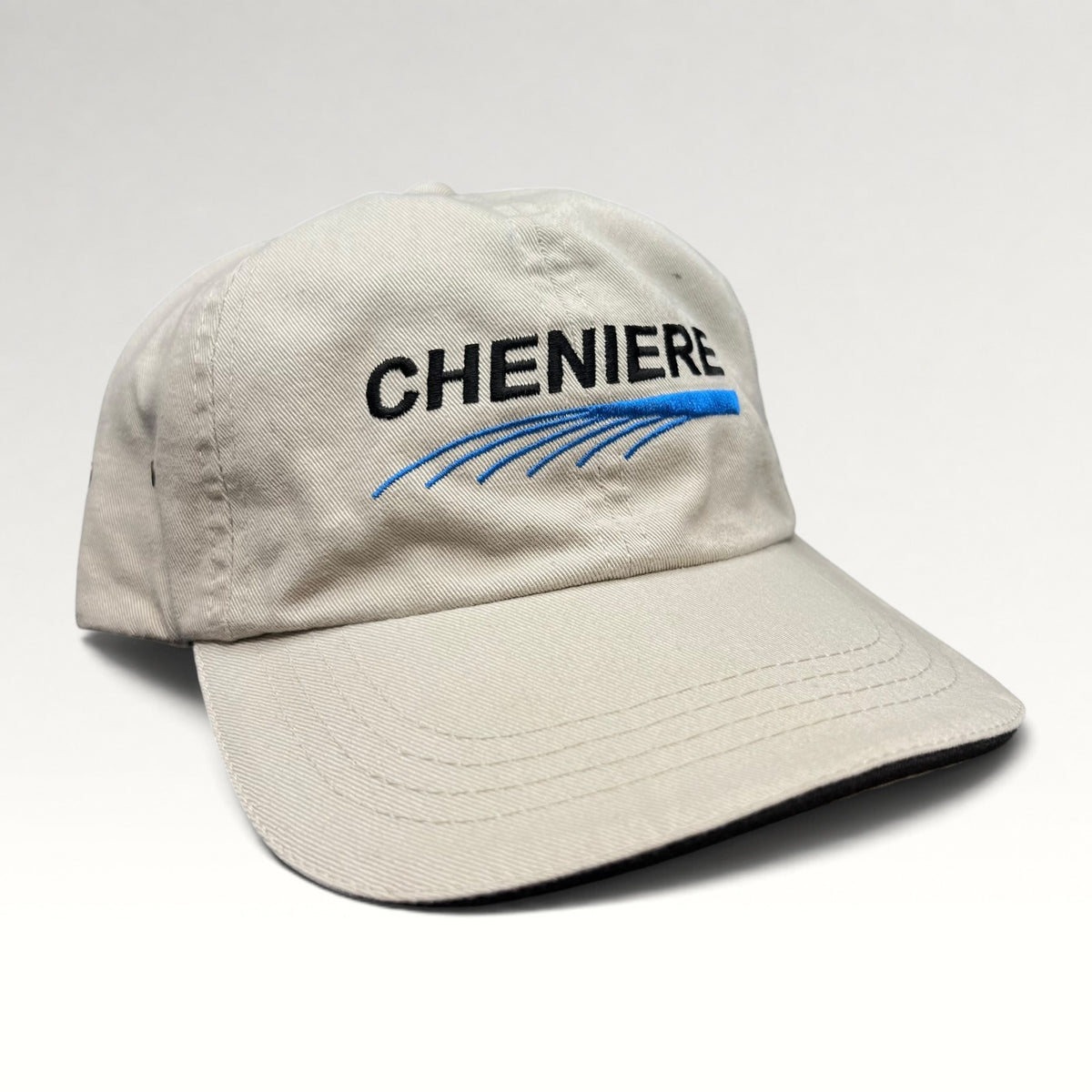 Front angled view of Cheniere embroidered logo