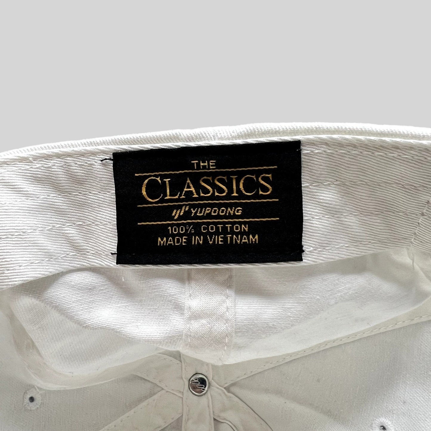 Just Like Heaven Script Strapback Hat White Purple Yupoong Classics Dad Cap NWT