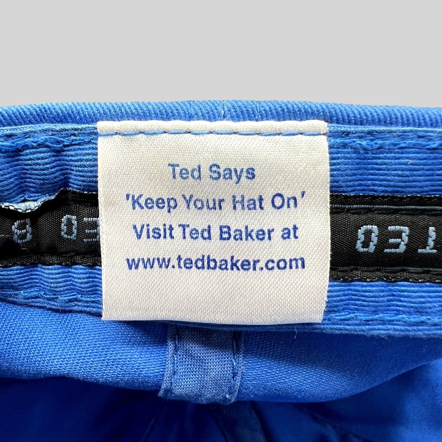Ted Baker “B” Logo Strapback Hat Blue Yellow Cotton Adjustable Dad Cap