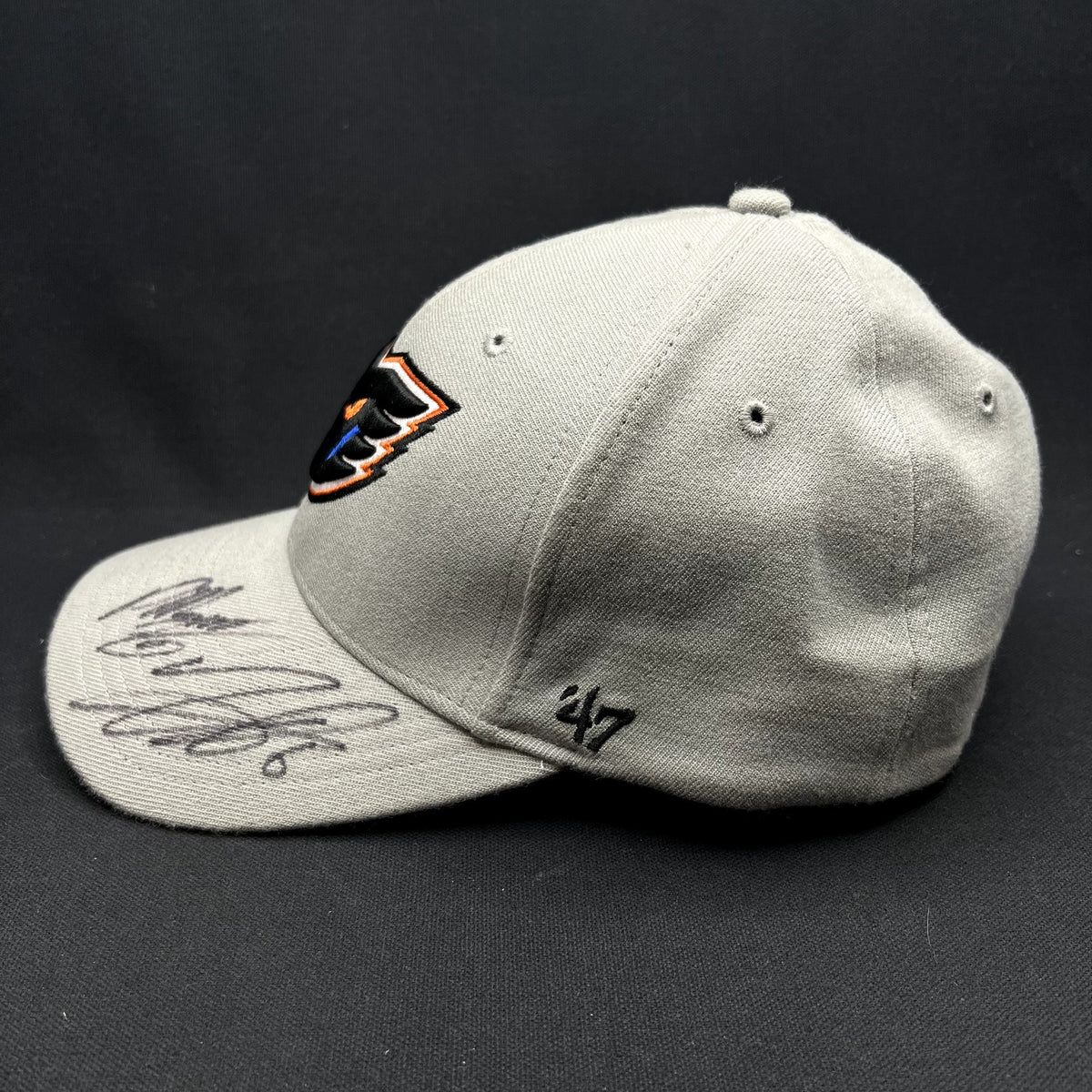 Lehigh Valley Phantoms Signed 47 Brand Stretch Fit Hockey Hat Gray