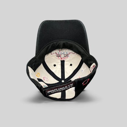 Raree Finds 2003 MLB All-Star Game Chicago hat interior showing embroidered team logos and commemorative branding