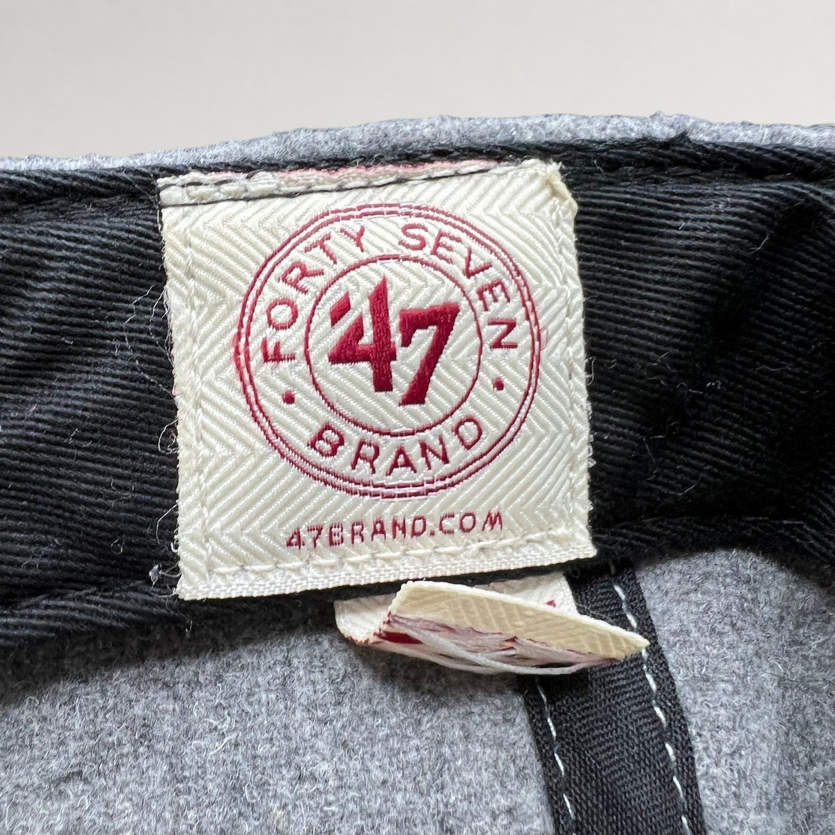 Raree Finds ’47 Brand woven interior label on a grey wool Colorado Rockies baseball cap